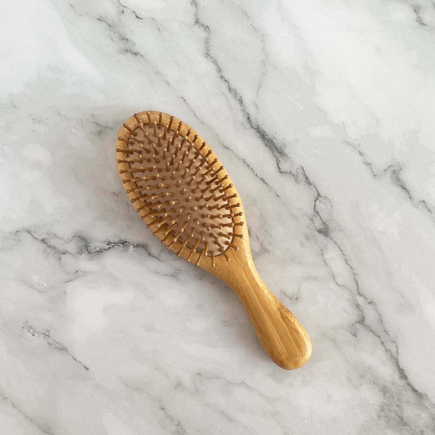 Bamboo Adult Hair Brush Round Top View