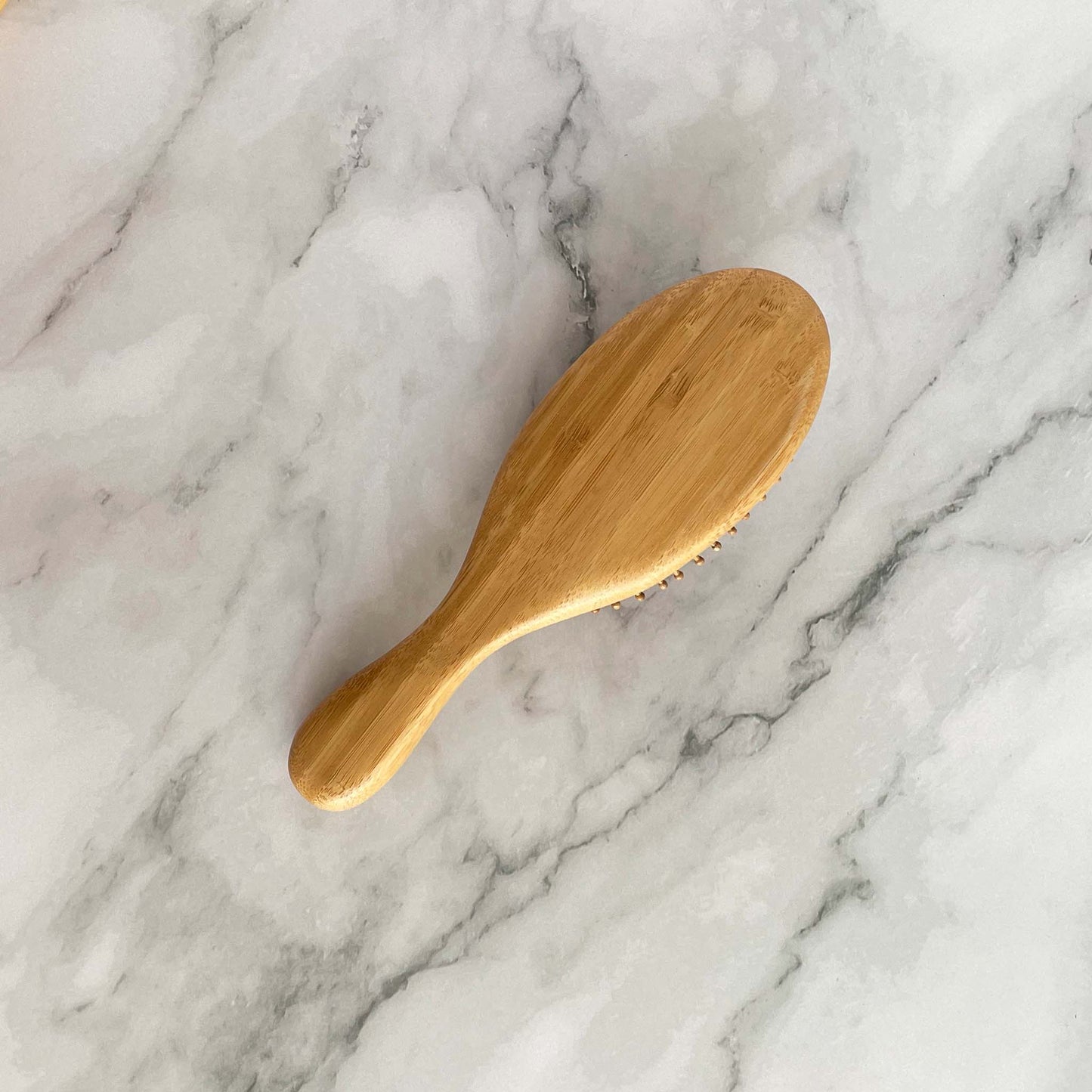 Bamboo Adult Hair Brush Round Back View