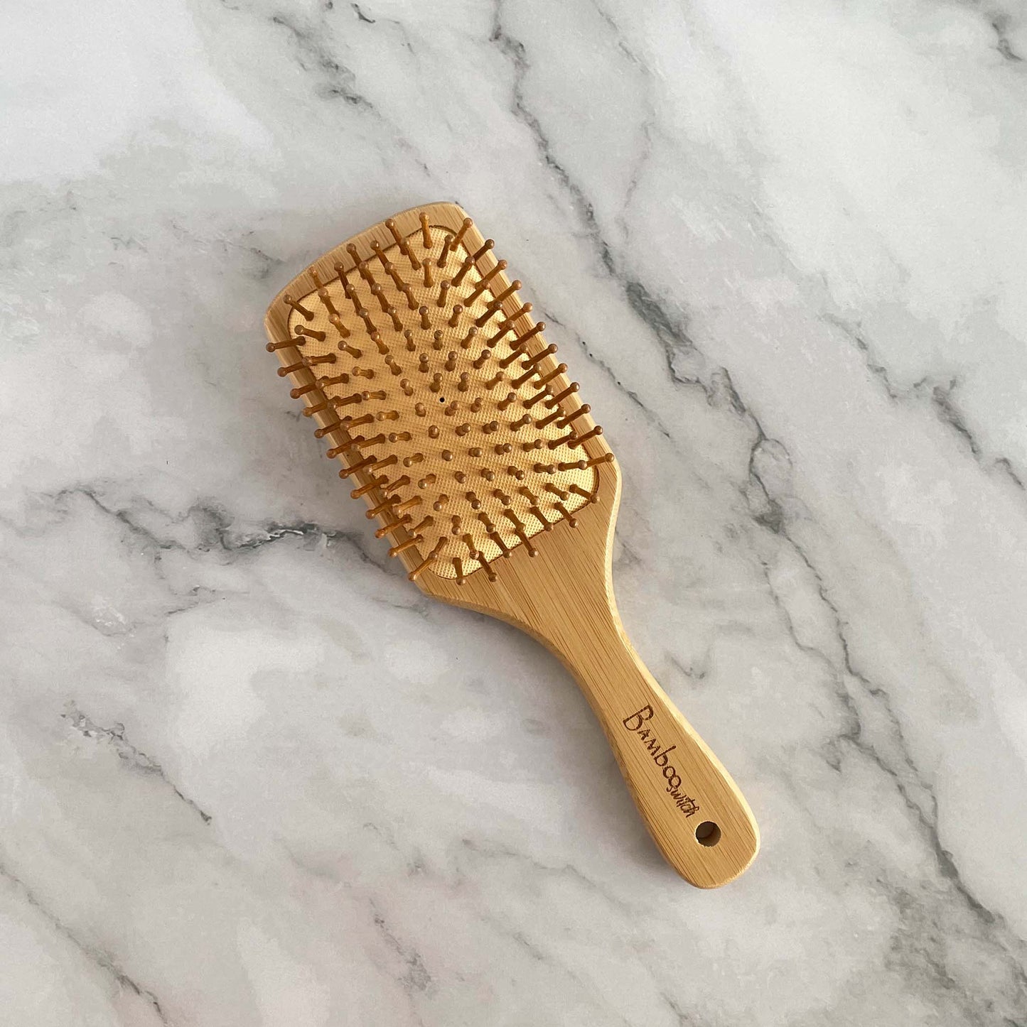 Bamboo Adult Hair Brush Square Top View
