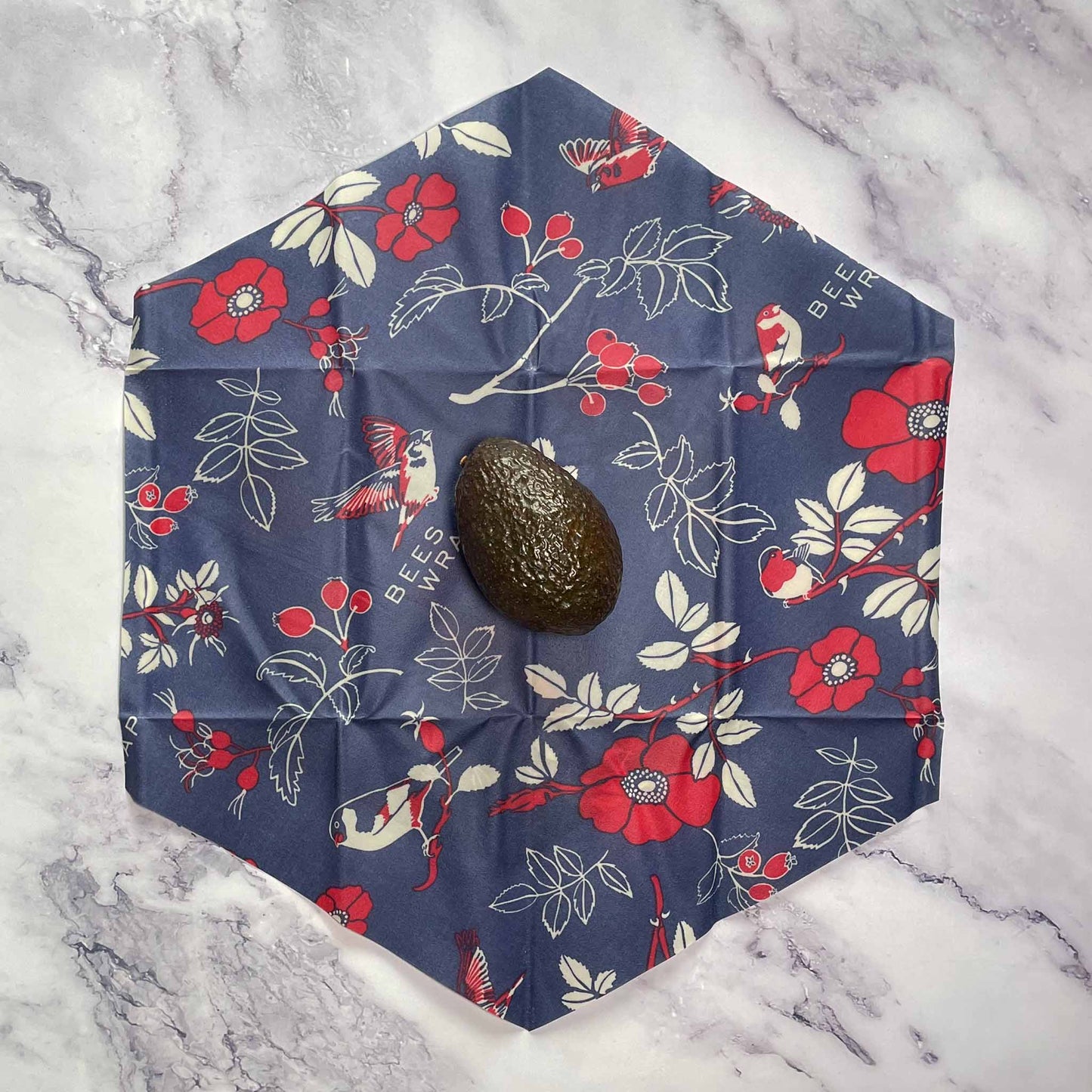 Beeswax Bowl Covers, Reusable Food Storage, 3-Pack, Botanical Print, Large