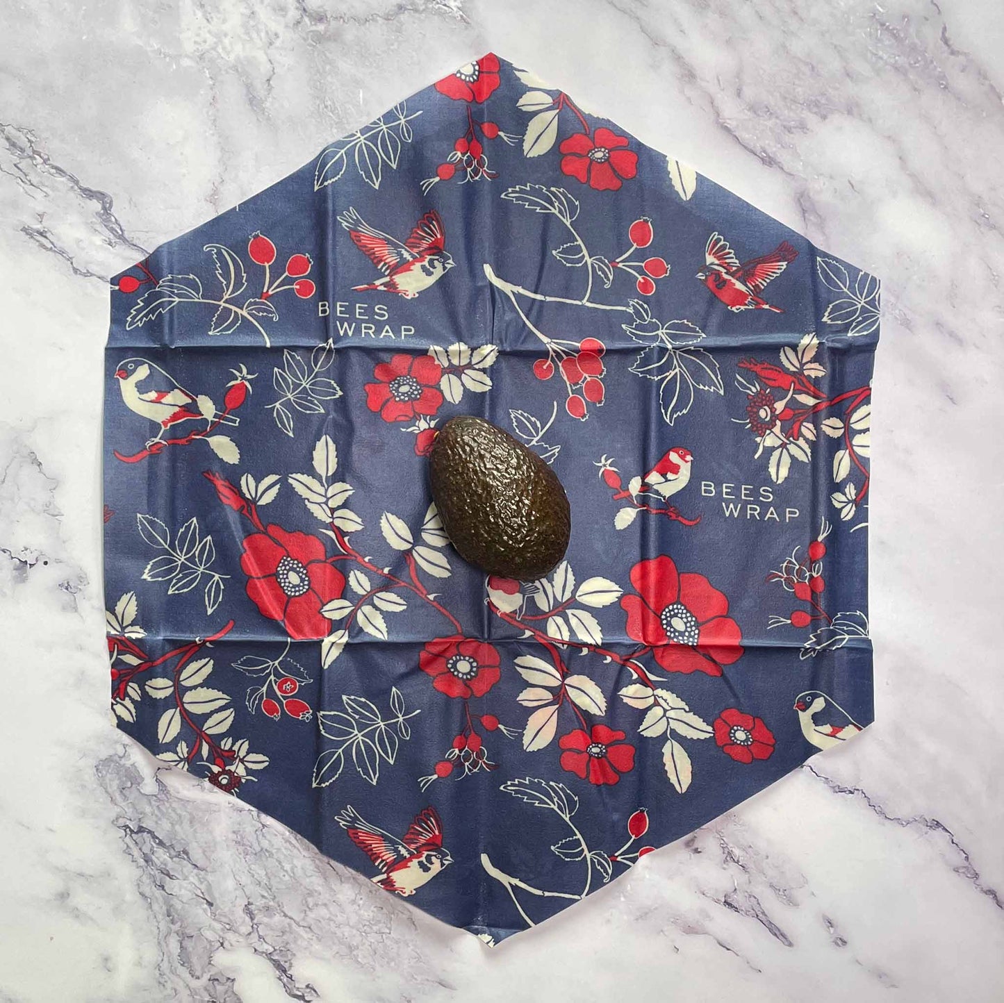 Beeswax Bowl Covers, Reusable Food Storage, 3-Pack, Botanical Print, X-Large