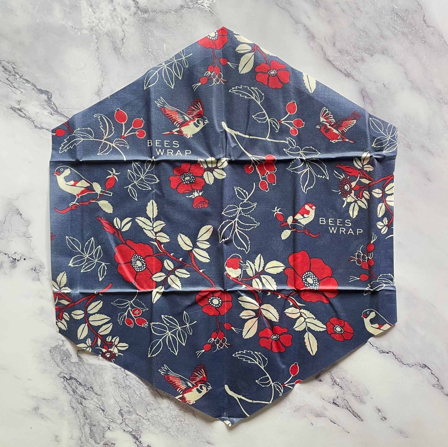 Beeswax Bowl Covers, Reusable Food Storage, 3-Pack, Botanical Print Detail