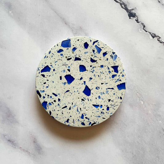 Heliconia Coasters Made From Recycled Construction Materials - Sustainable Drink Coasters, Set of 2