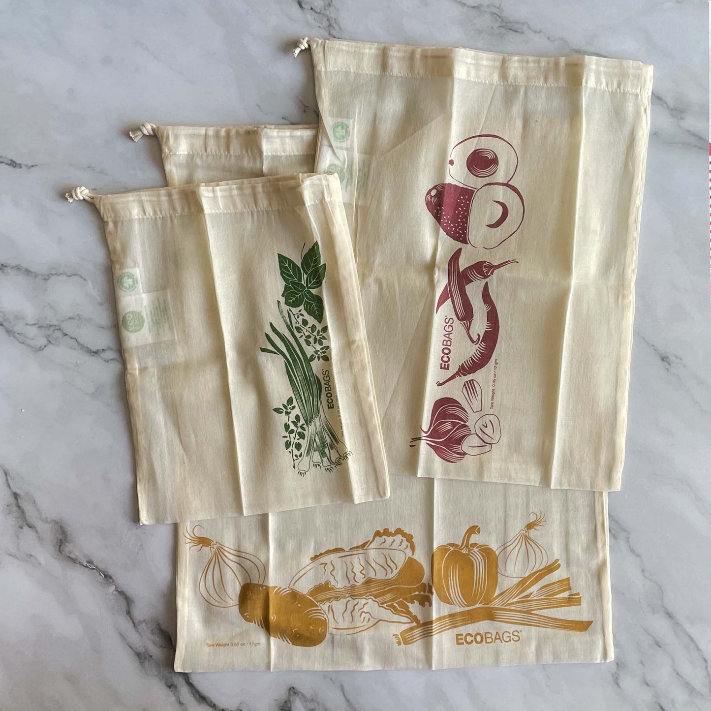 Produce and Bulk Bags, overview of the 3 bags