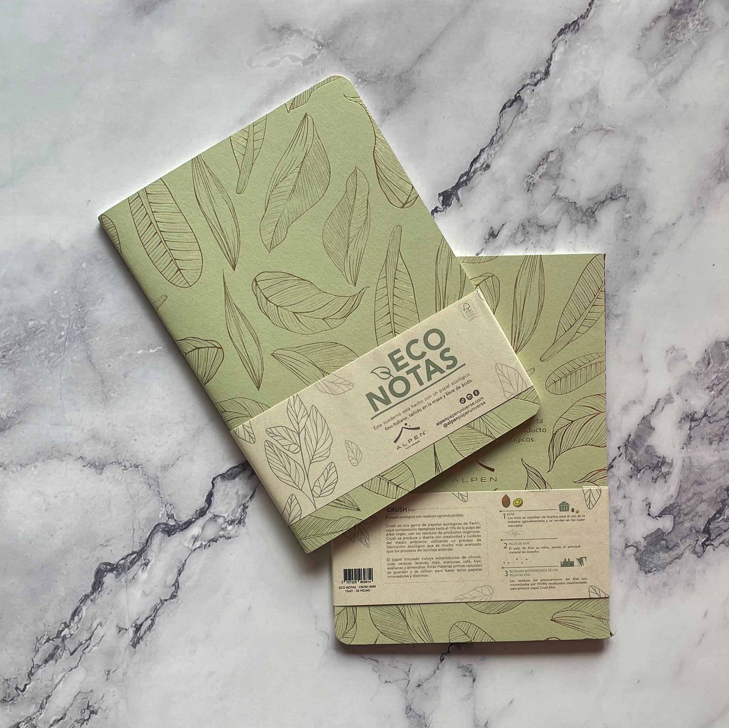 Eco Notebook with Eco-friendly Crush Kiwi Paper Cover
