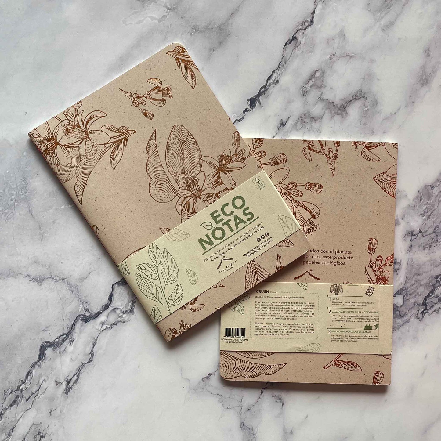 Eco Notebook with Eco-friendly Crush Cacao Cover Paper