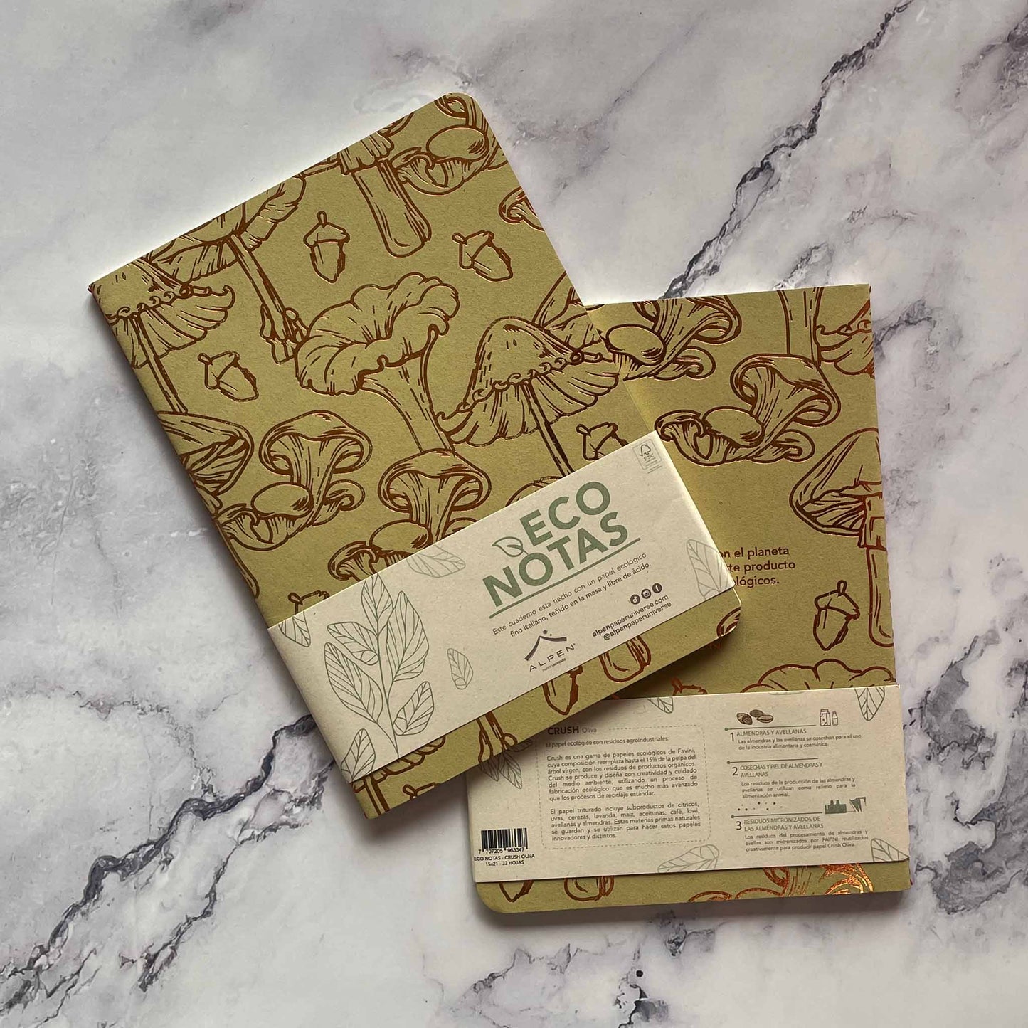 Eco Notebook with Eco-friendly Crush Olive Cover Paper