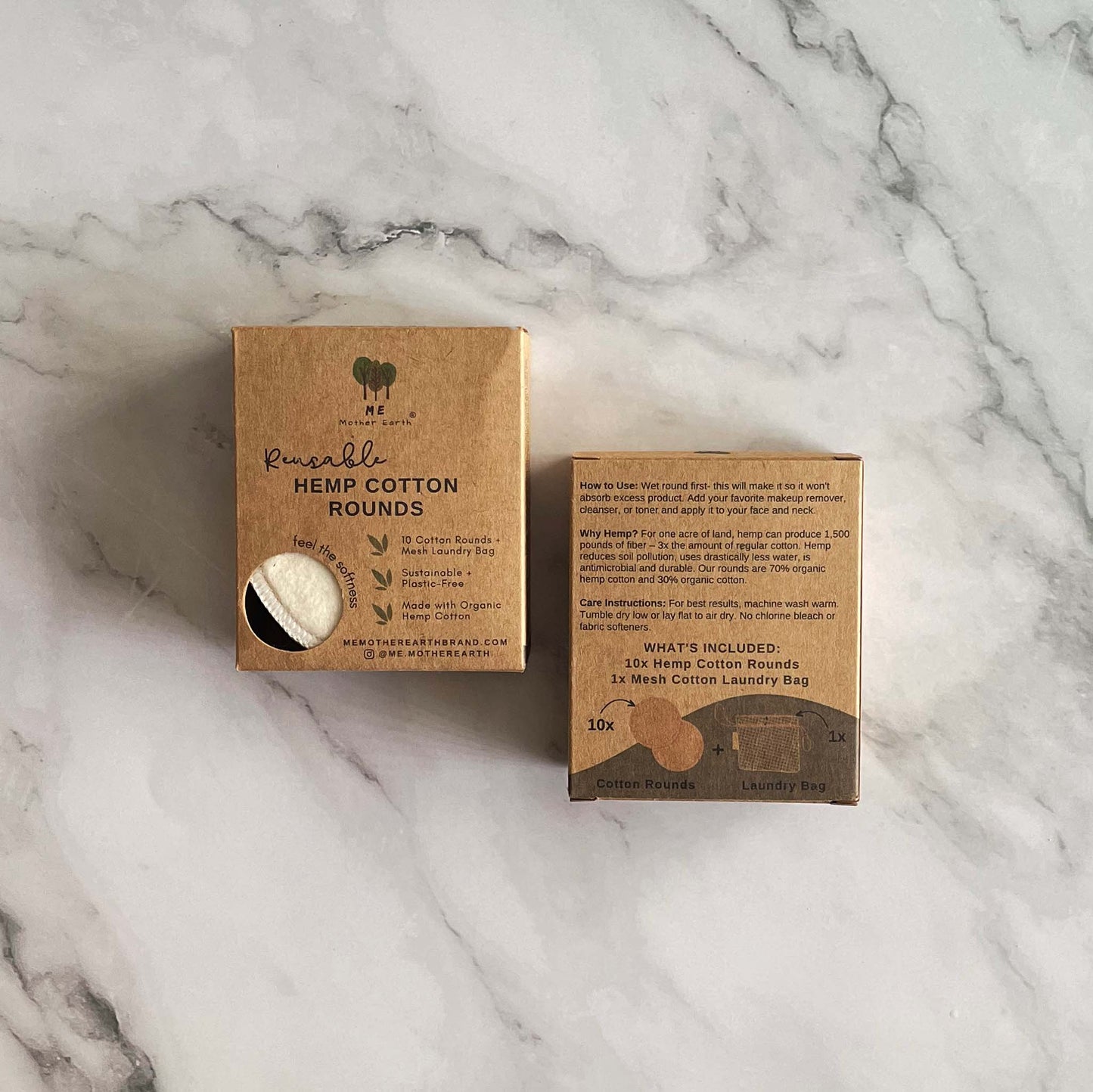 Reusable Hemp Cotton Rounds Box Front and Back