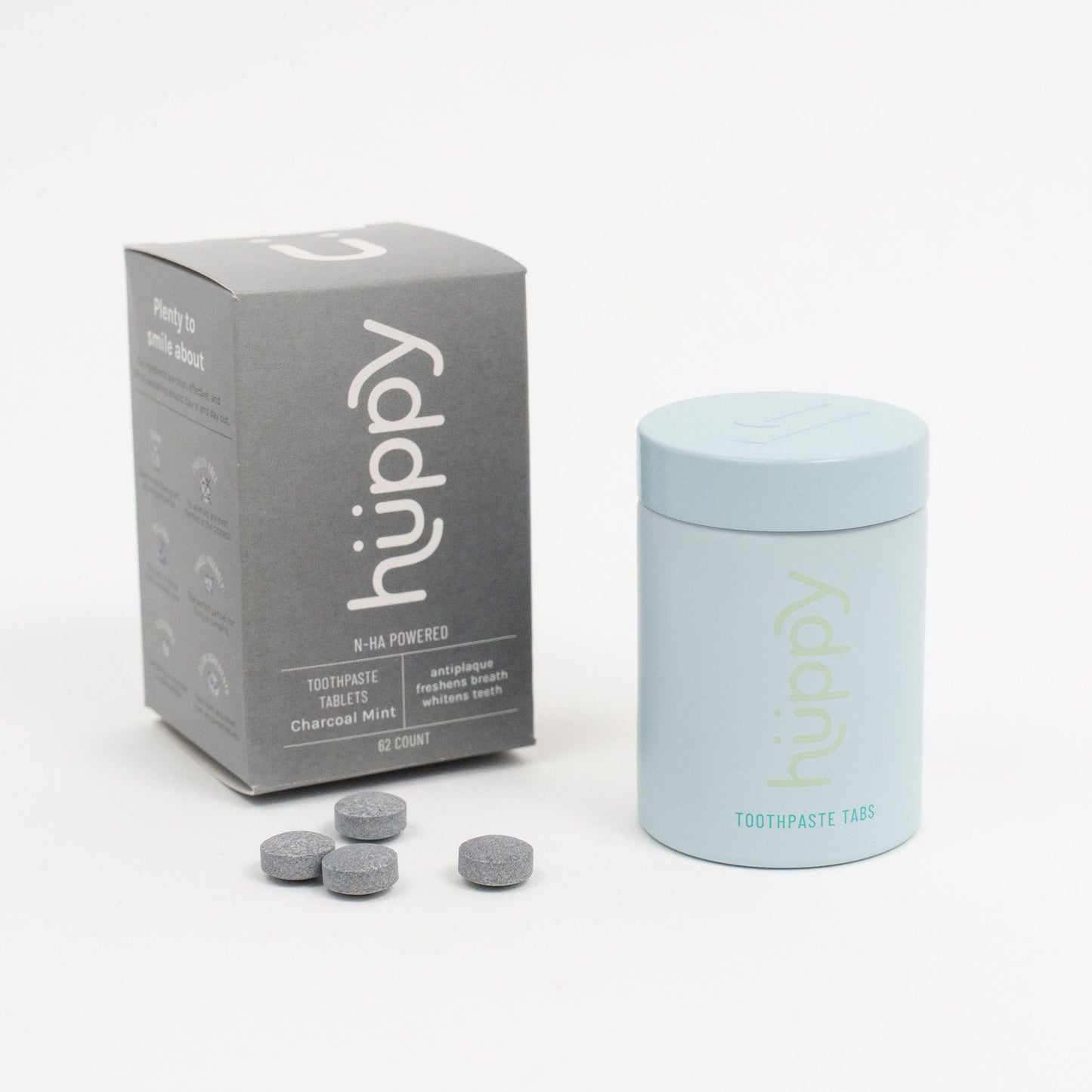 Huppy Toothpaste Tablets Charcoal Mint