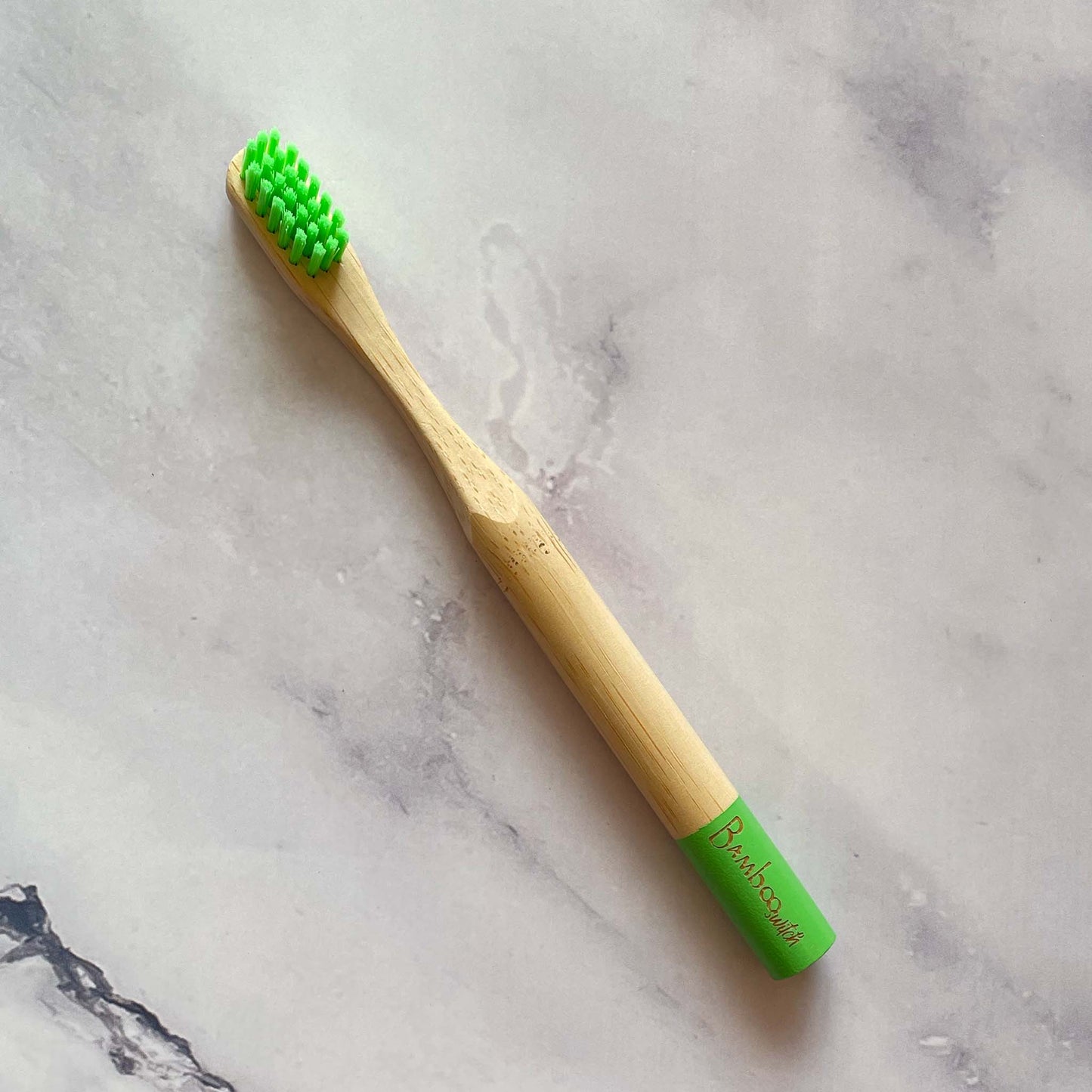 Kids Bamboo Toothbrush in Green