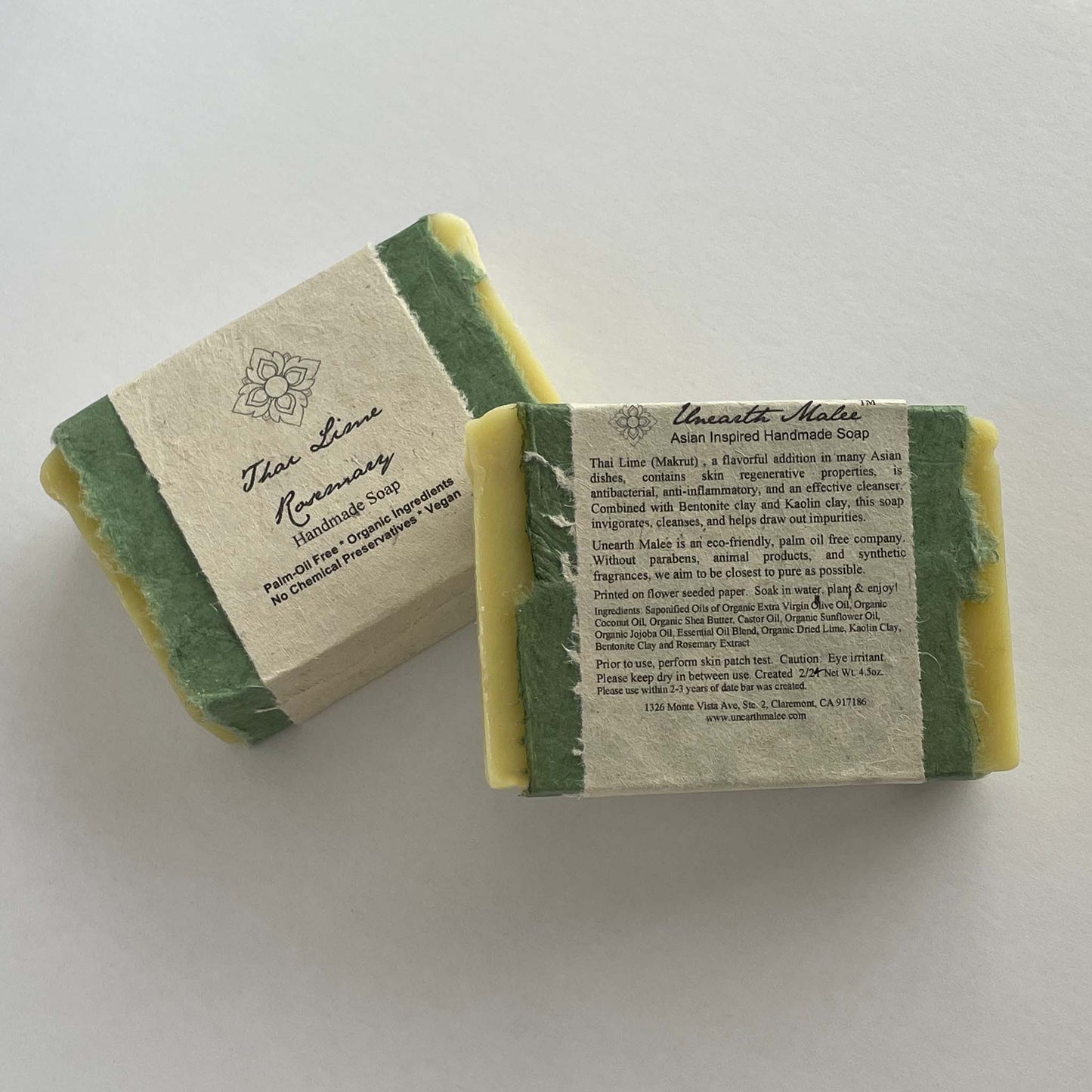 Thai lime rosemary handmade soap bar