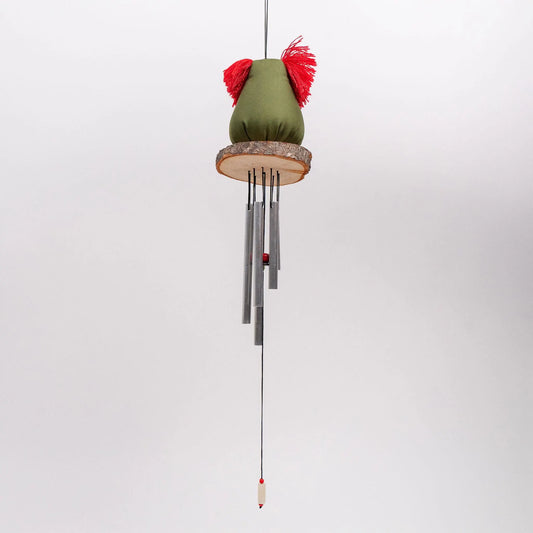 Handcrafted Owl Wind Chime – Upcycled Home Decor, Eco-Friendly Gift