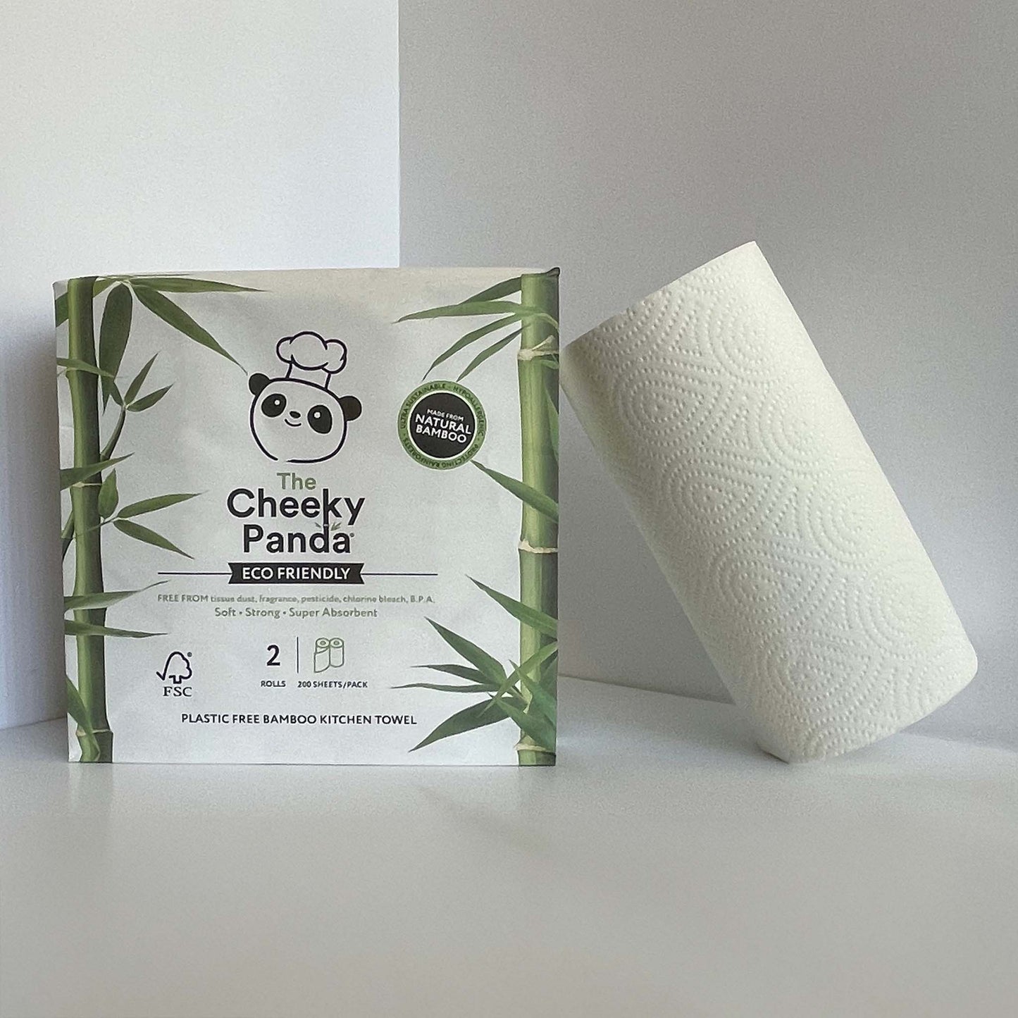 Bamboo paper towel pakaging and one roll