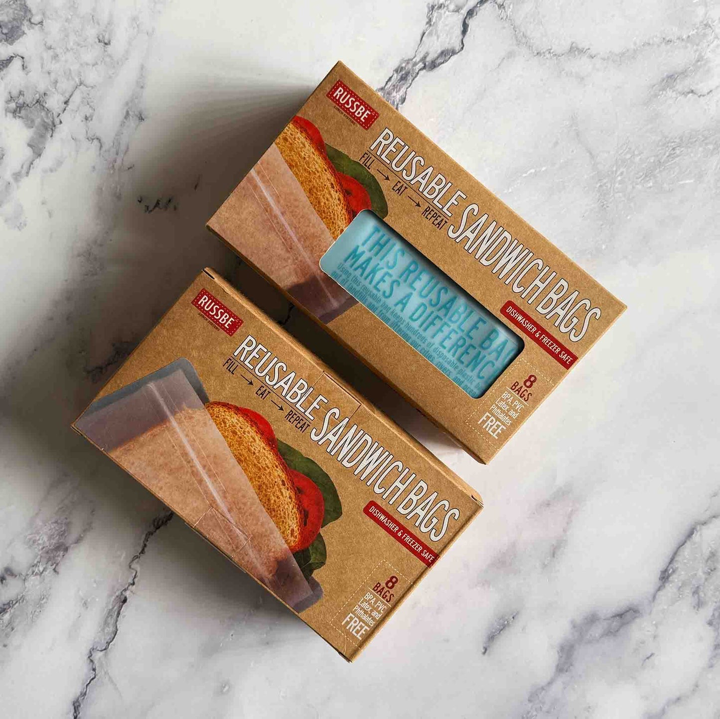 Sandwich Size Reusable Bags - Eco Friendly, Set of 8