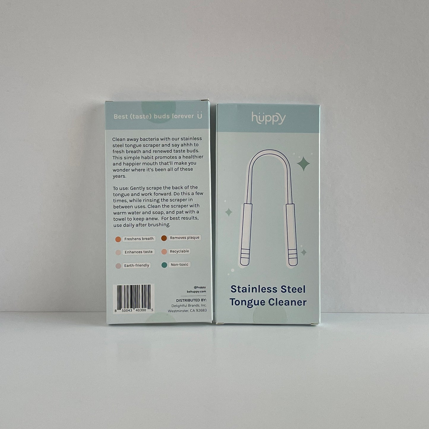 Stainless Steel Tongue Cleaner Front and Back Packaging