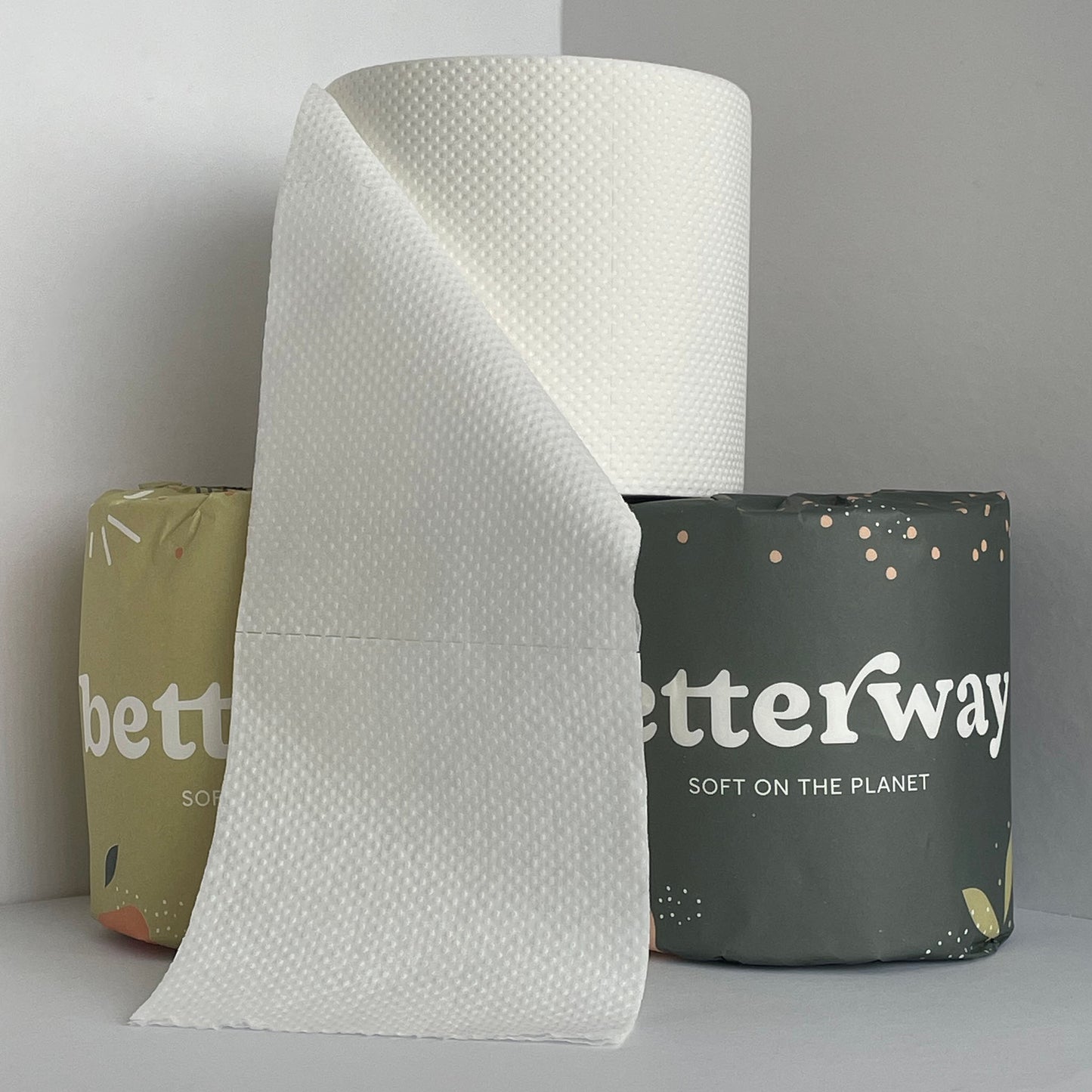 Betterway bamboo toilett paper 3-ply, view of roll texture