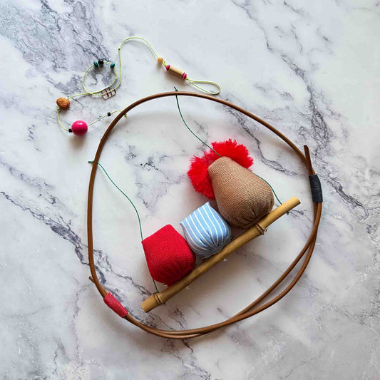 Upcycled Fabric Owl Mobile – Handcrafted Family of 3 Owls