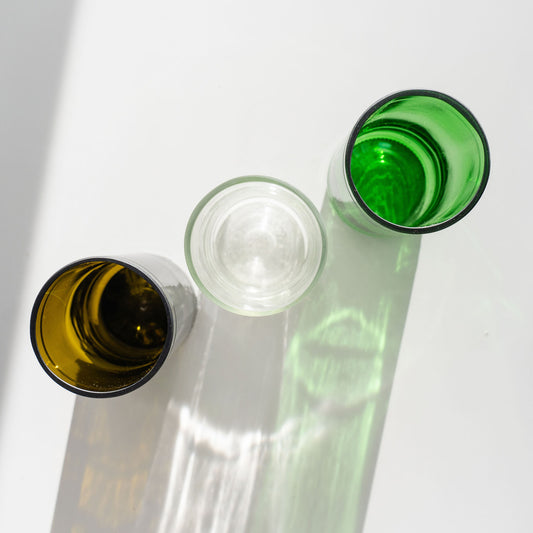 Upcycled drinking glasses