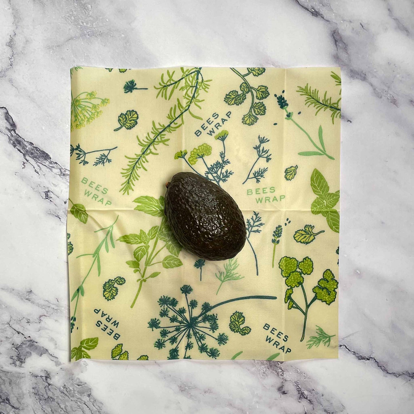 Vegan, Plant-Based Wax Wraps, Plastic-Free Food Wrap, Reusable, 3-Pack, Herb Garden, Medium Wrap