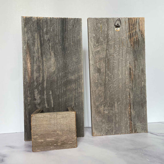 Reclaimed Wood Wall Mini Planter, 2 wall planters, side by side, front and back