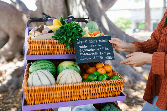 Organic produce bought from local farmers