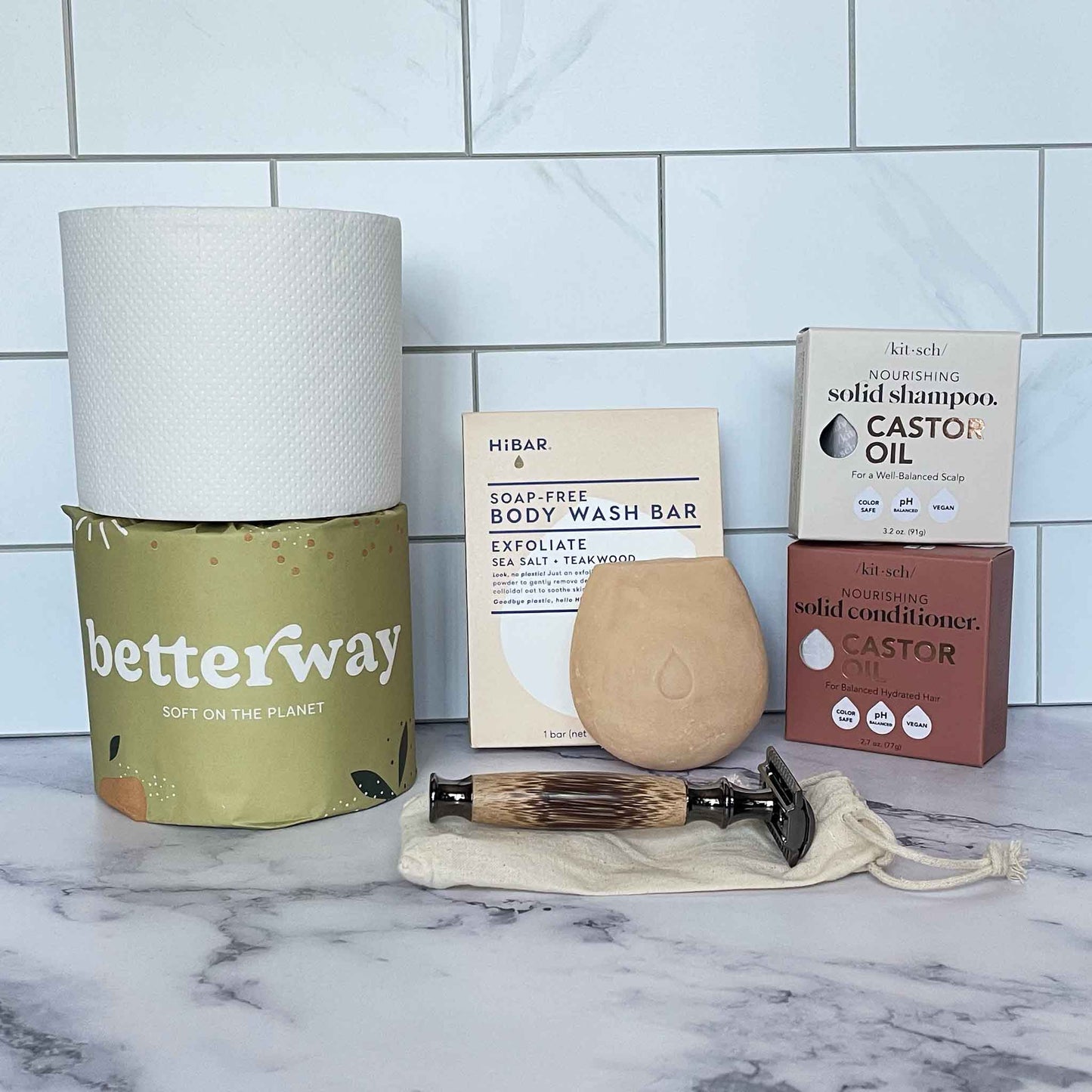 Bathroom Starter Kit - Plastic Free, Low Waste