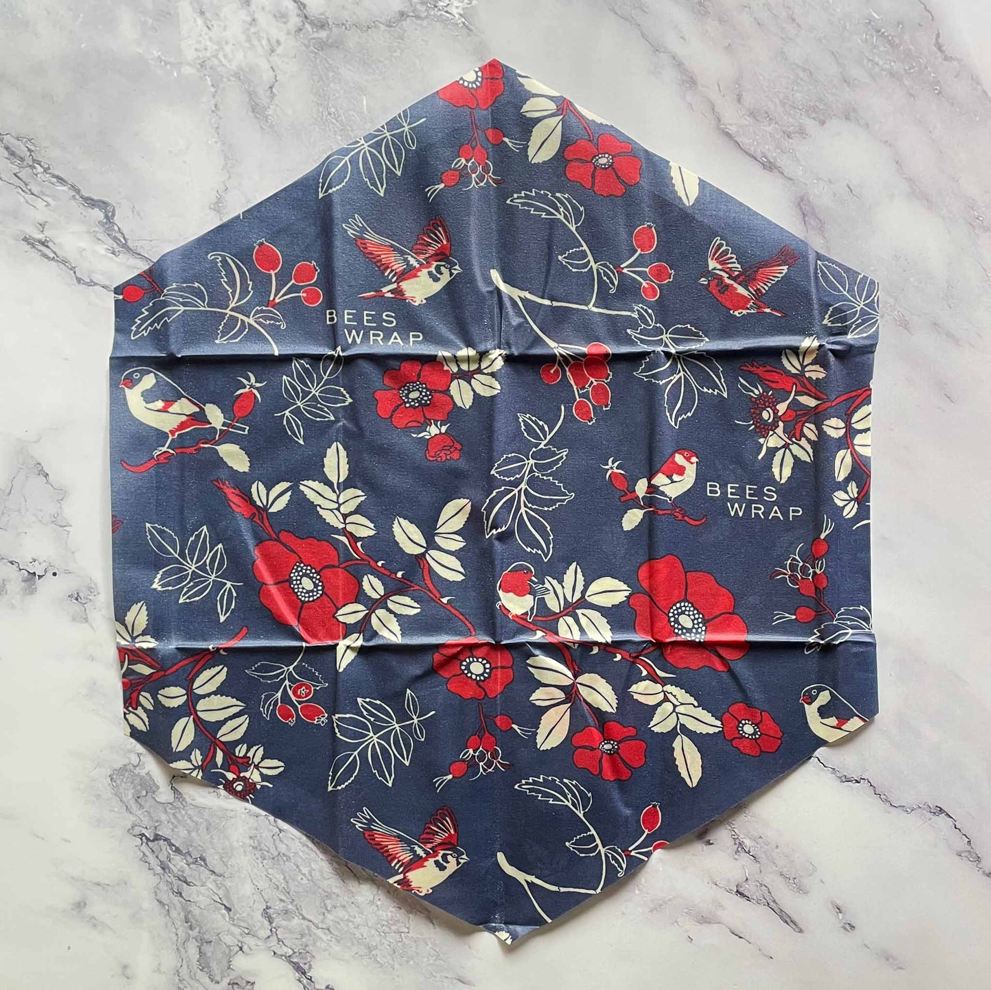 Beeswax Bowl Covers, Reusable Food Storage, 3-Pack, Botanical Print Detail
