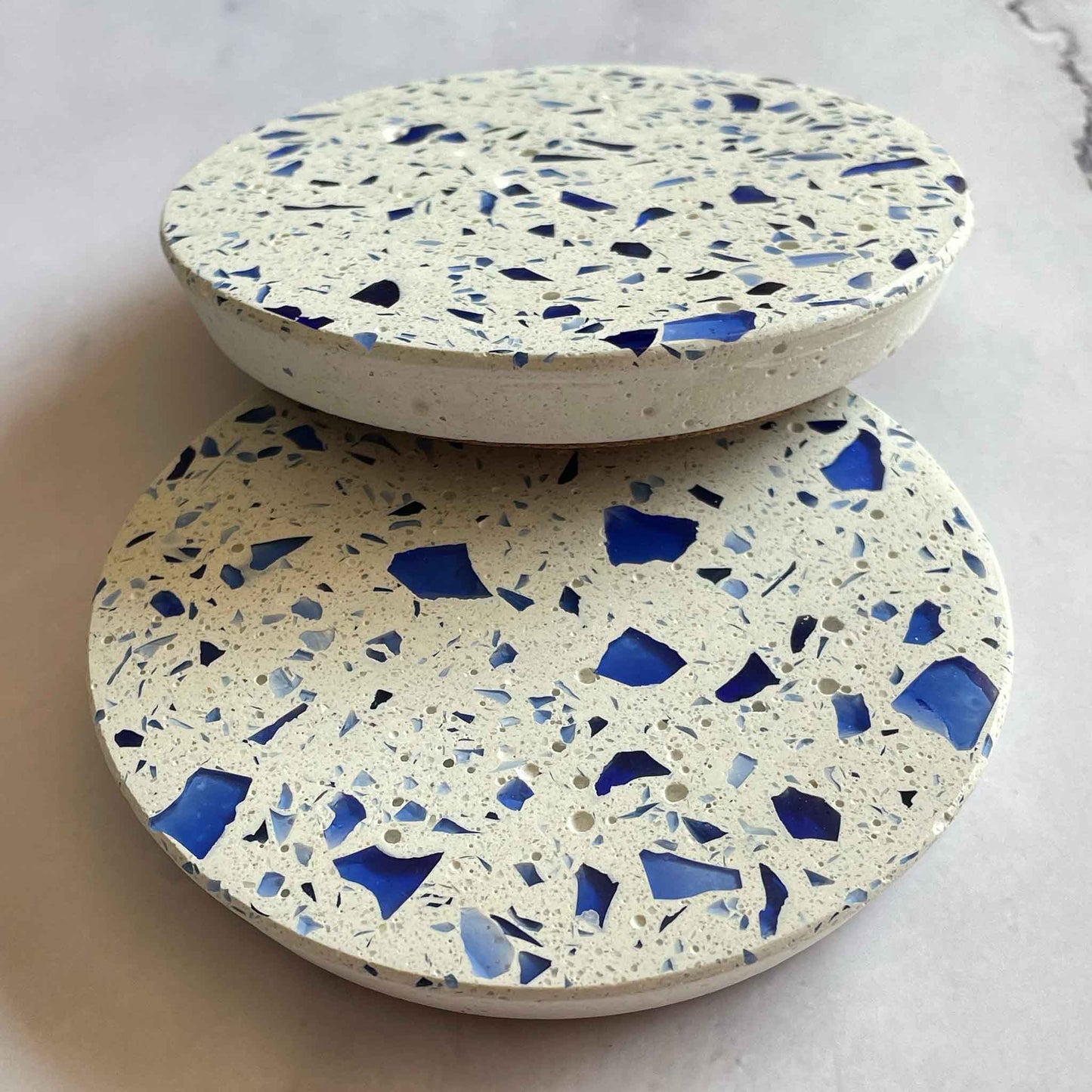 Heliconia Coasters Made From Recycled Construction Materials - Sustainable Drink Coasters, Set of 2