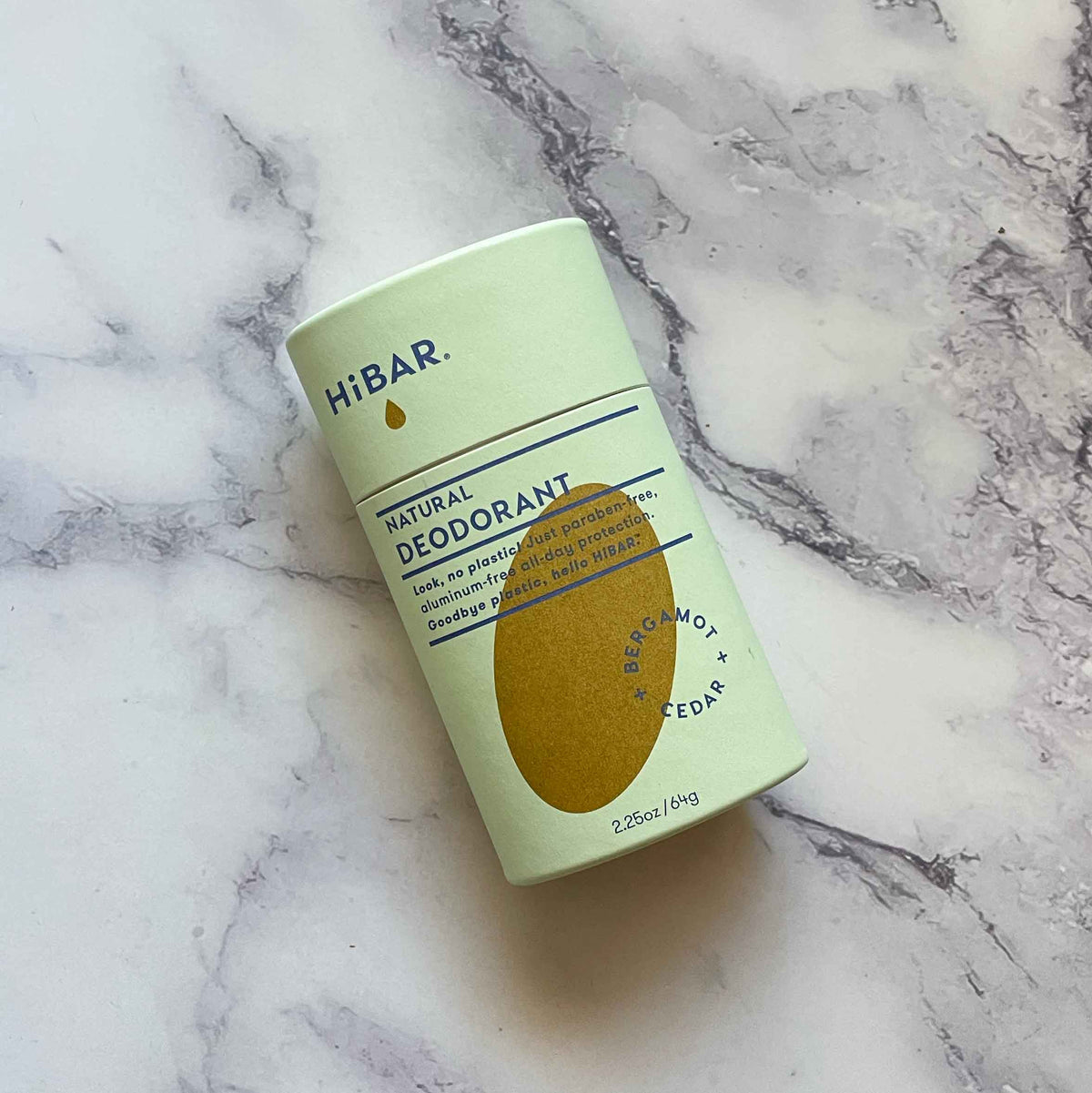 HiBAR’s vegan, plastic-free, and aluminum-free deodorant bar: Fragrance Bergamot plus Cedar