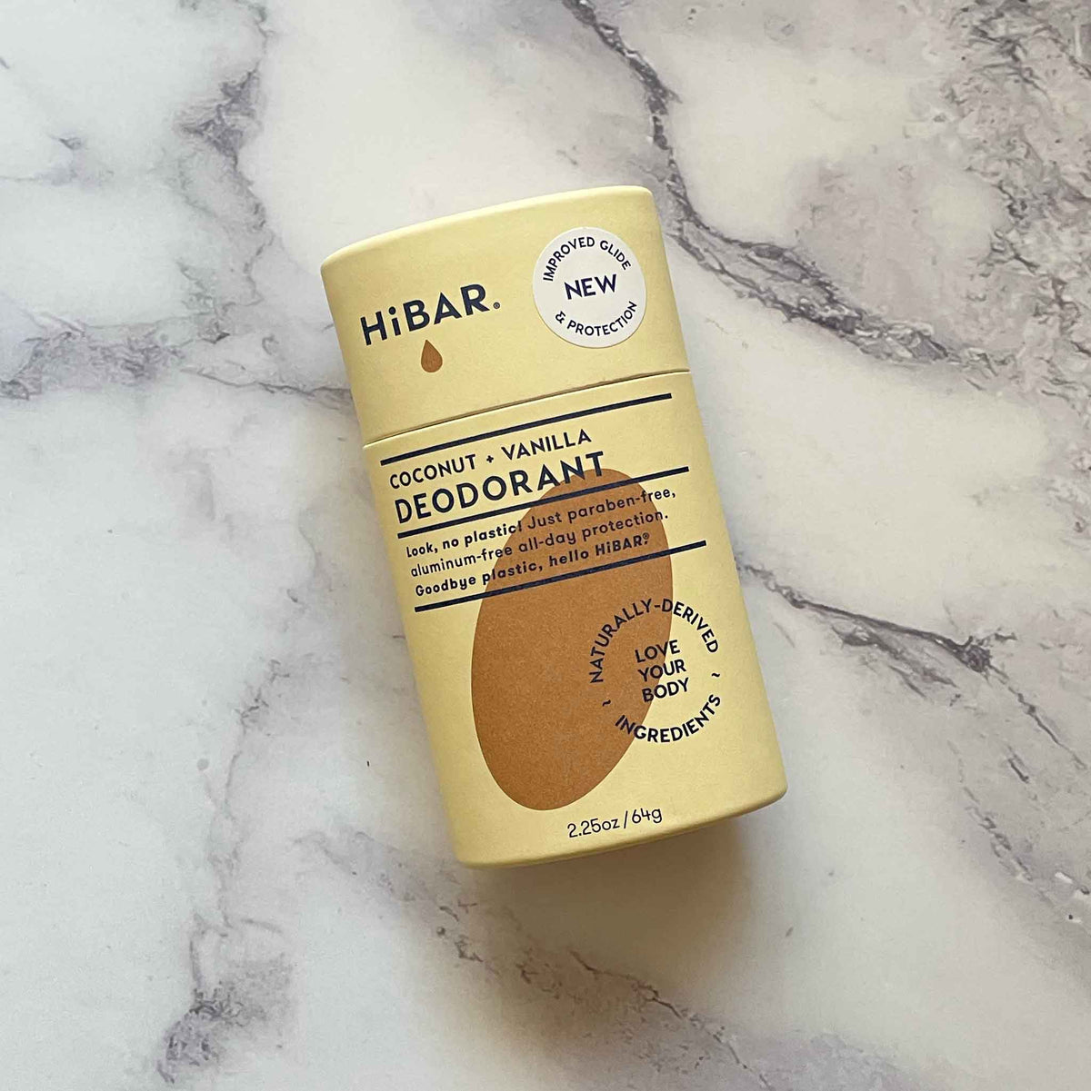 HiBAR’s vegan, plastic-free, and aluminum-free deodorant bar: Fragrance Coconut plus vanilla