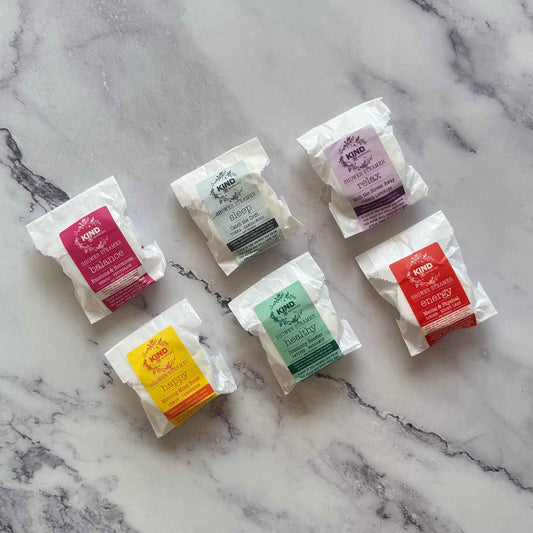 Shower Steamers on a marble surface