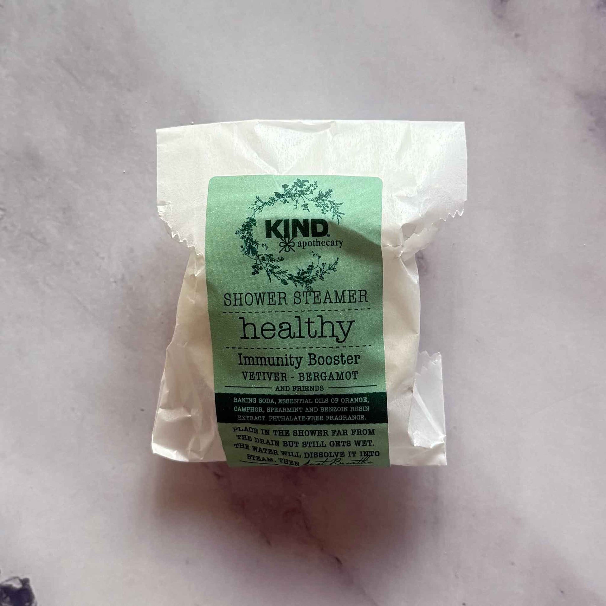 Healthy Immunity Booster Shower Steamer on marble surface