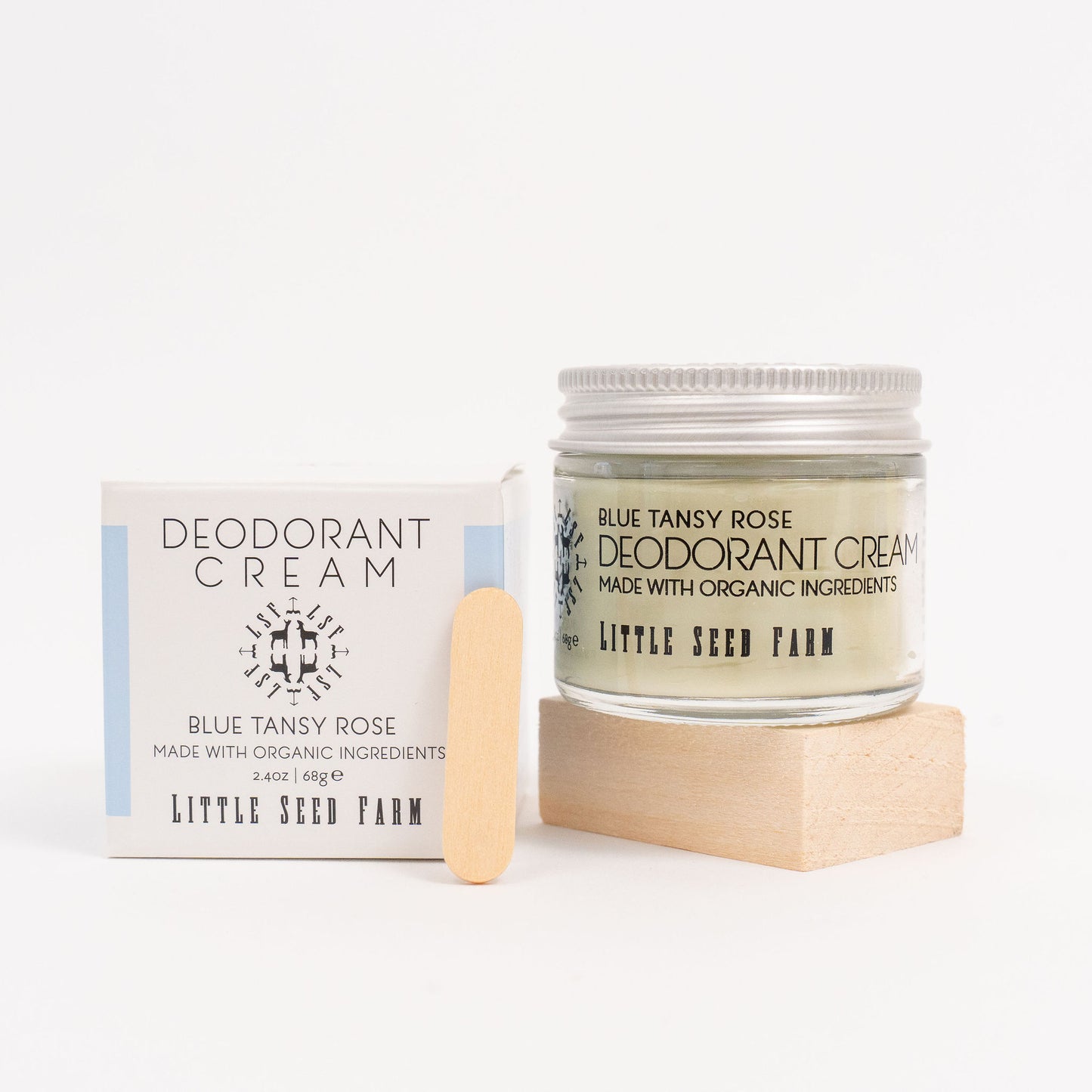 Little Seed Farm Organic Deodorant Cream, Skin-Friendly, Aluminum-Free, Blue Tansy Rose