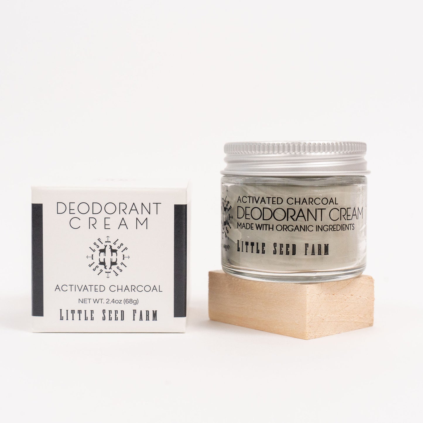 Little Seed Farm Organic Deodorant Cream, Skin-Friendly, Aluminum-Free, Activated Charcoal
