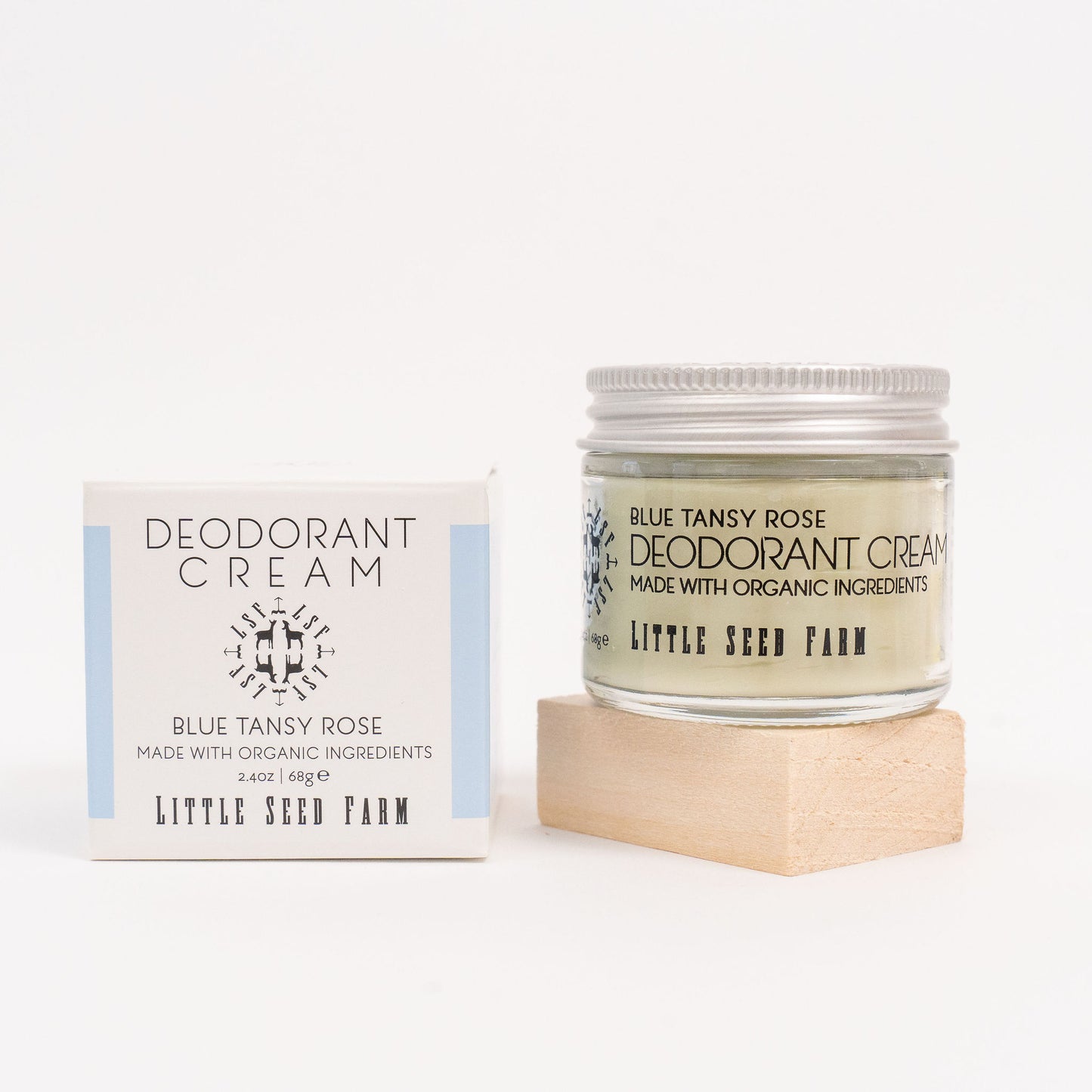 Little Seed Farm Organic Deodorant Cream, Skin-Friendly, Aluminum-Free, Blue Tansy Rose