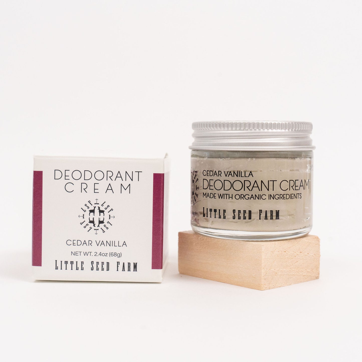 Little Seed Farm Organic Deodorant Cream, Skin-Friendly, Aluminum-Free, Cedar Vanilla
