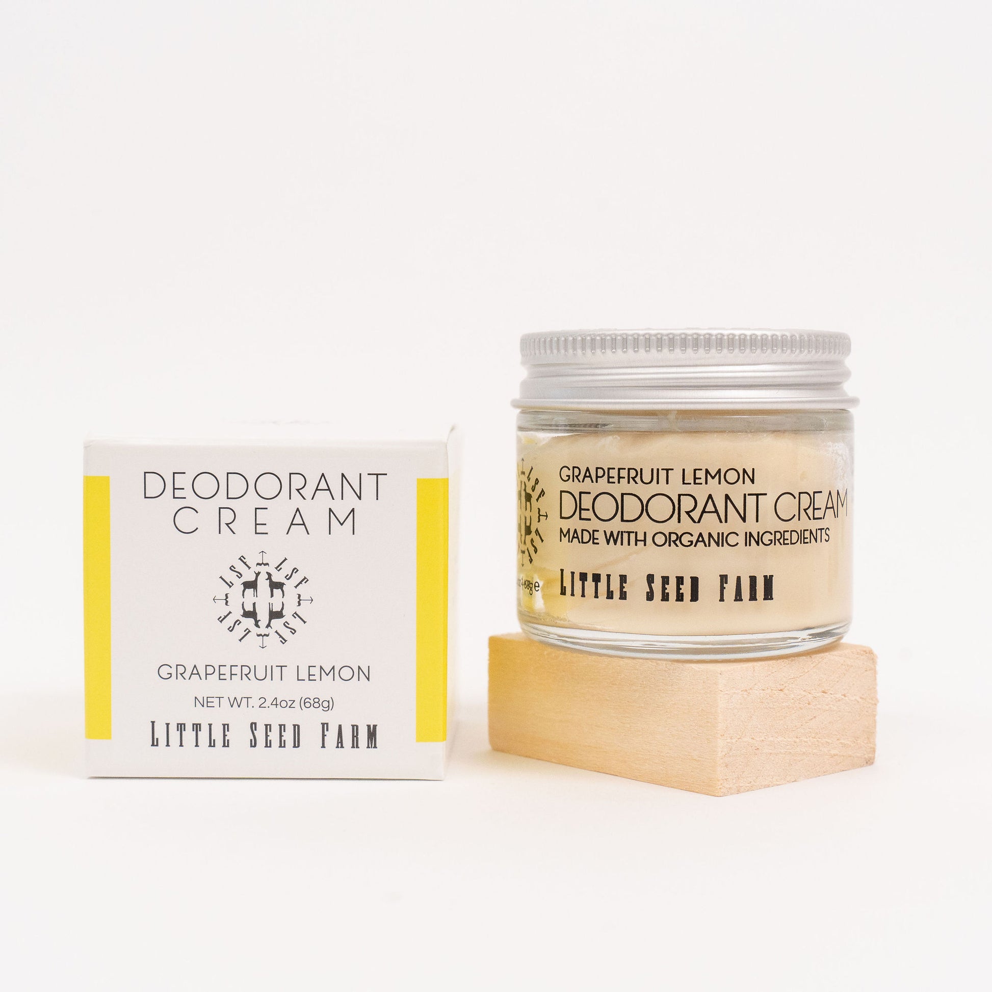 Little Seed Farm Organic Deodorant Cream, Skin-Friendly, Aluminum-Free, Grapefruit Lemon