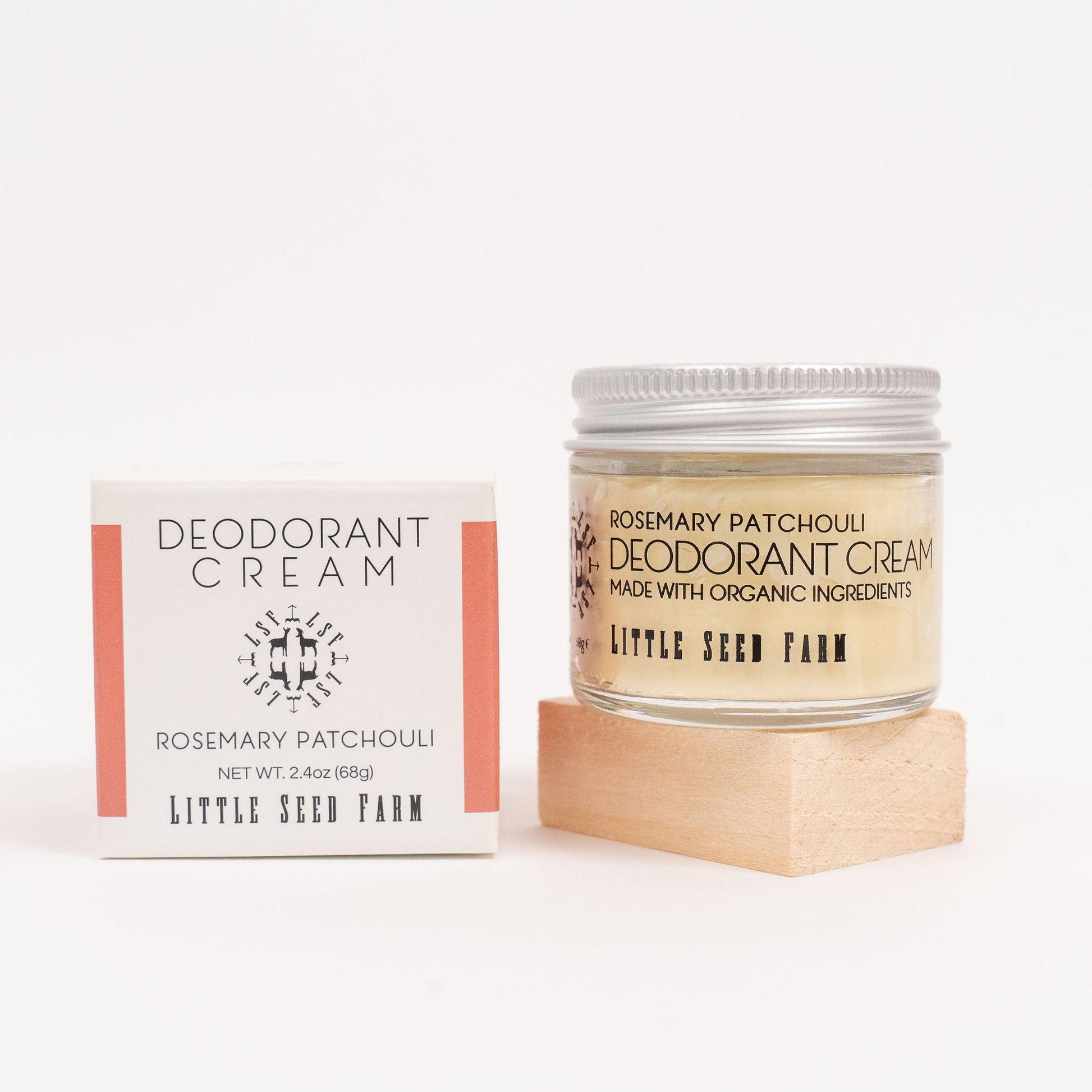 Little Seed Farm Organic Deodorant Cream, Skin-Friendly, Aluminum-Free, Rosemary Patchouli