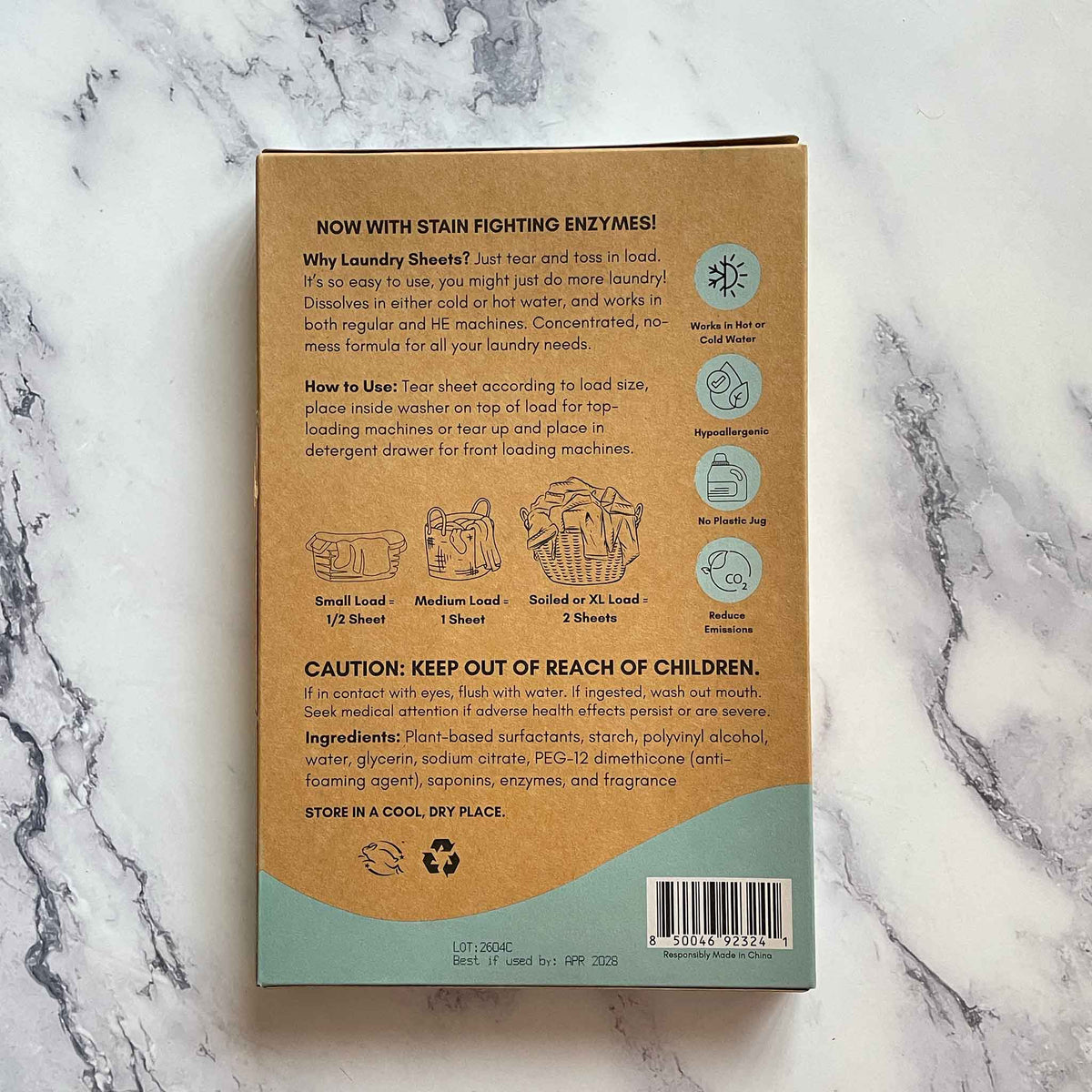 Laundry Detergent Sheets Fresh Linen -  Concentrated, Low Waste, Plastic Jug Alternative