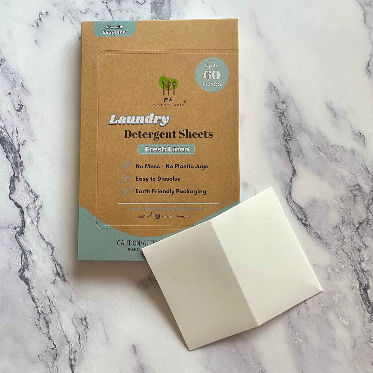 Laundry Detergent Sheets Fresh Linen -  Concentrated, Low Waste, Plastic Jug Alternative