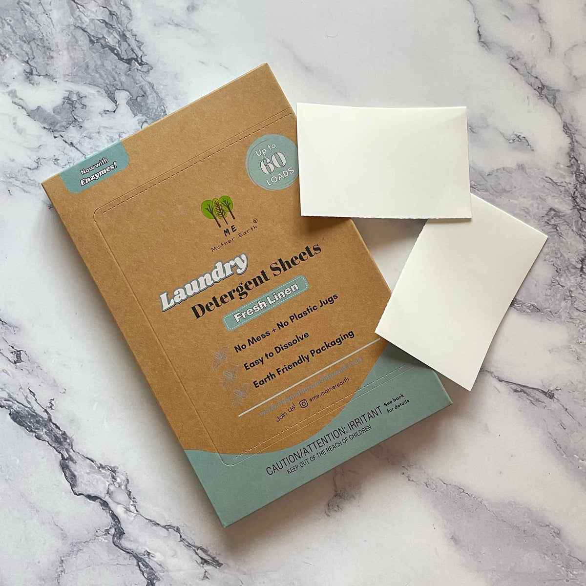 Laundry Detergent Sheets Fresh Linen -  Concentrated, Low Waste, Plastic Jug Alternative