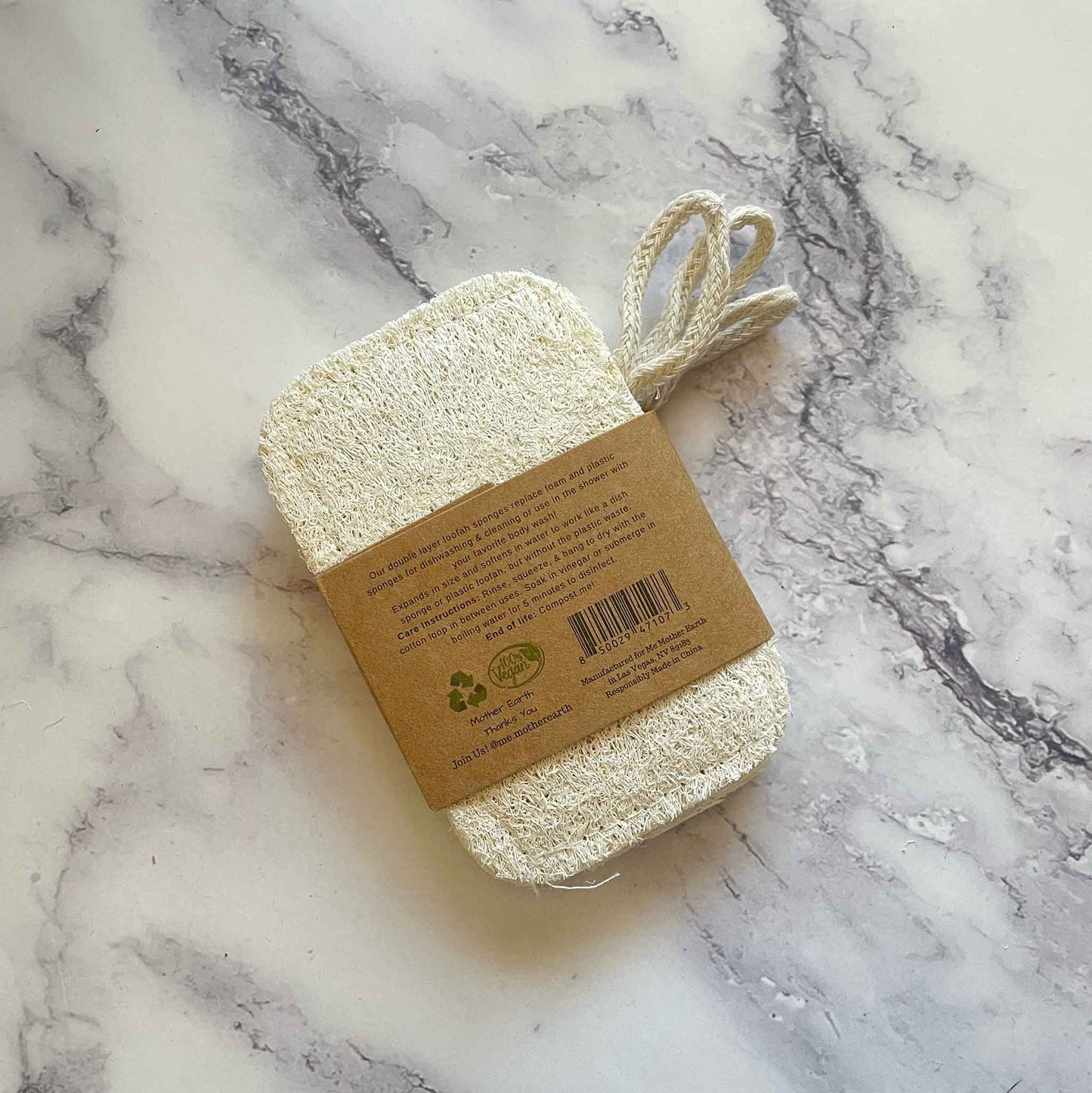 Compostable Loofah Dish Sponge -  Plastic-Free Kitchen Sponge, Zero Waste Cleaning, 3-Pack