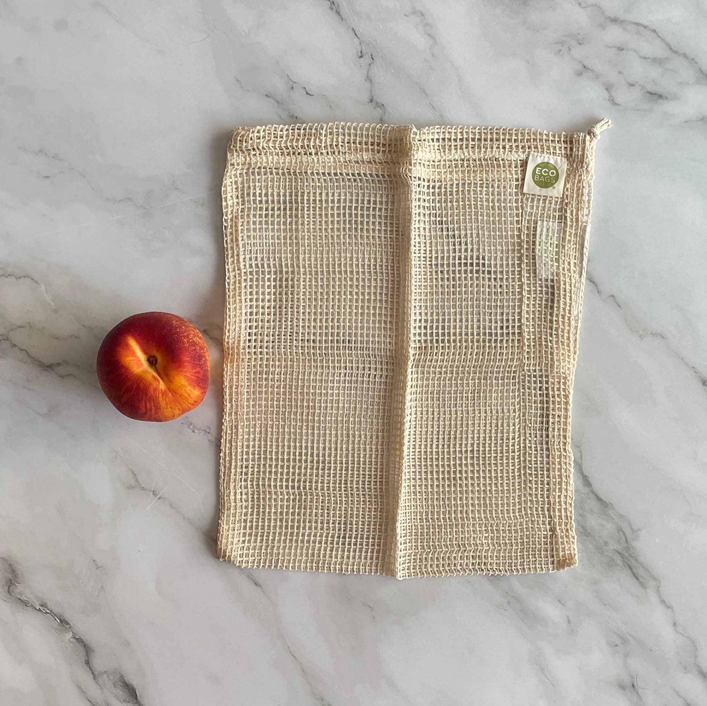 Eco Bags organic reusable mesh drawstring produce bag 