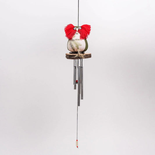 Handcrafted Owl Wind Chime – Upcycled Home Decor, Eco-Friendly Gift