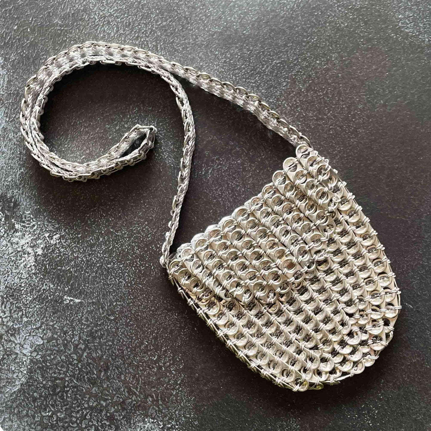 Emma Aluminum Can Tab Mini Mochila – Recycled, Handmade, Upcycled