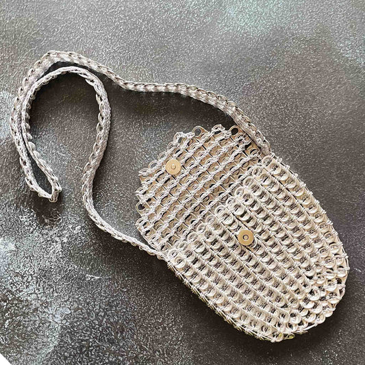 Emma Aluminum Can Tab Mini Mochila – Recycled, Handmade, Upcycled