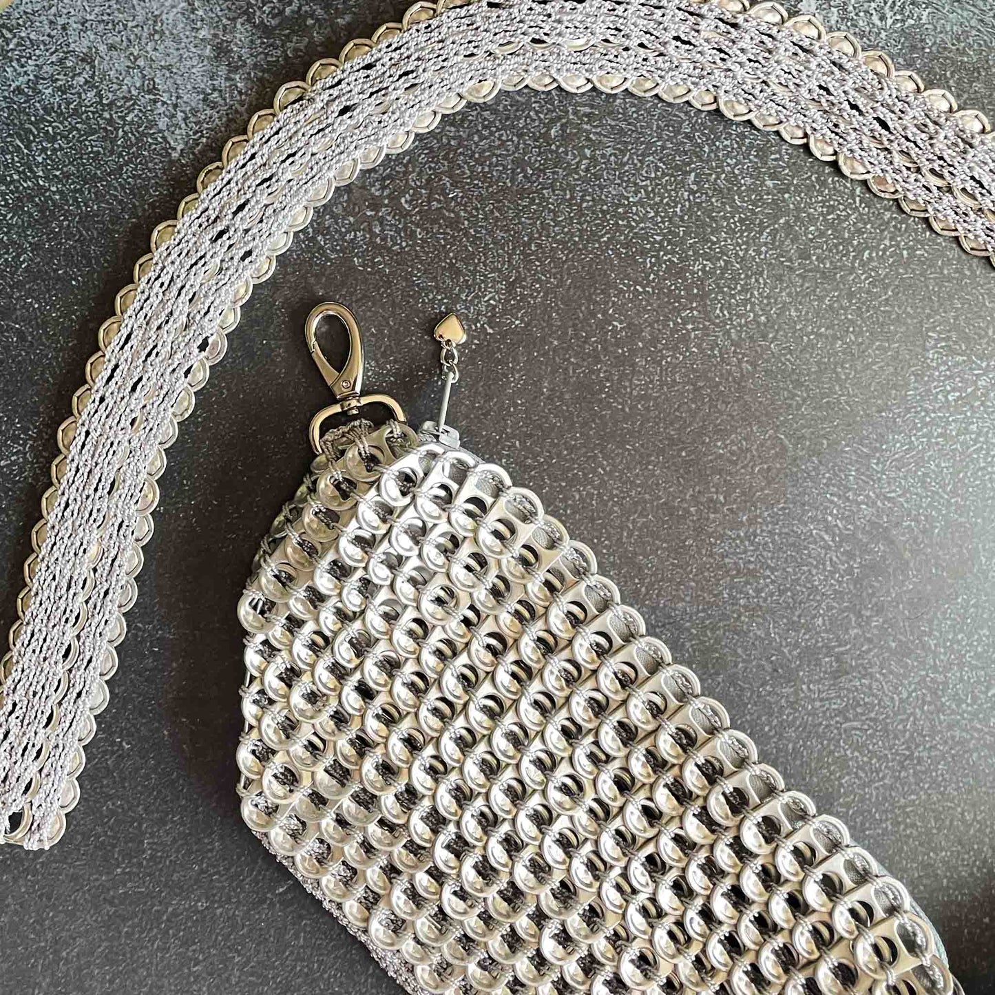 Cross Body Aluminum Can Tab Belt Pack – Recycled, Handmade, Upcycled