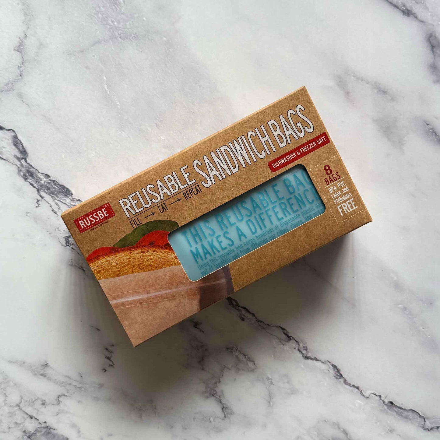 Sandwich Size Reusable Bags - Eco Friendly, Set of 8