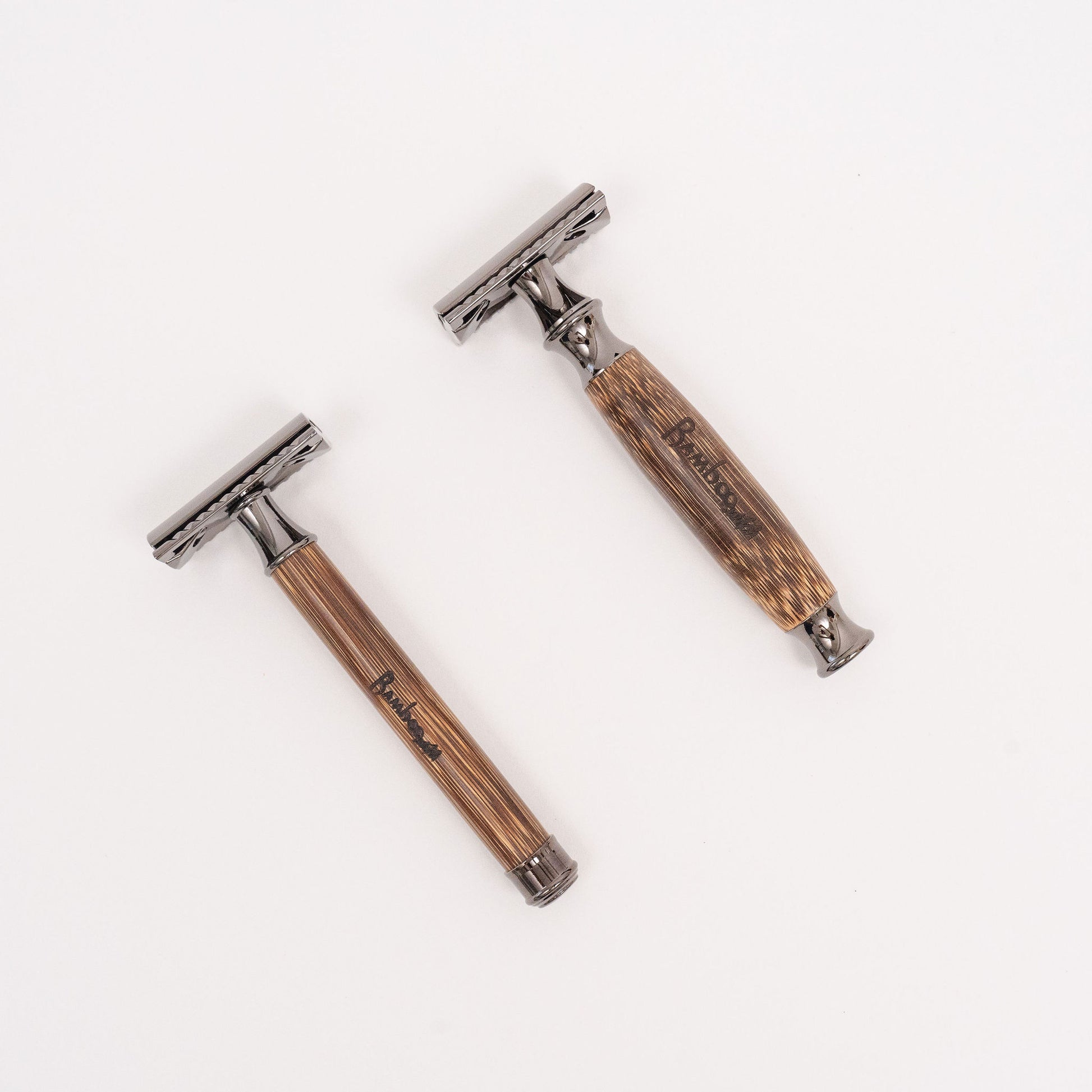 Stainless steel razor straight and curved handles