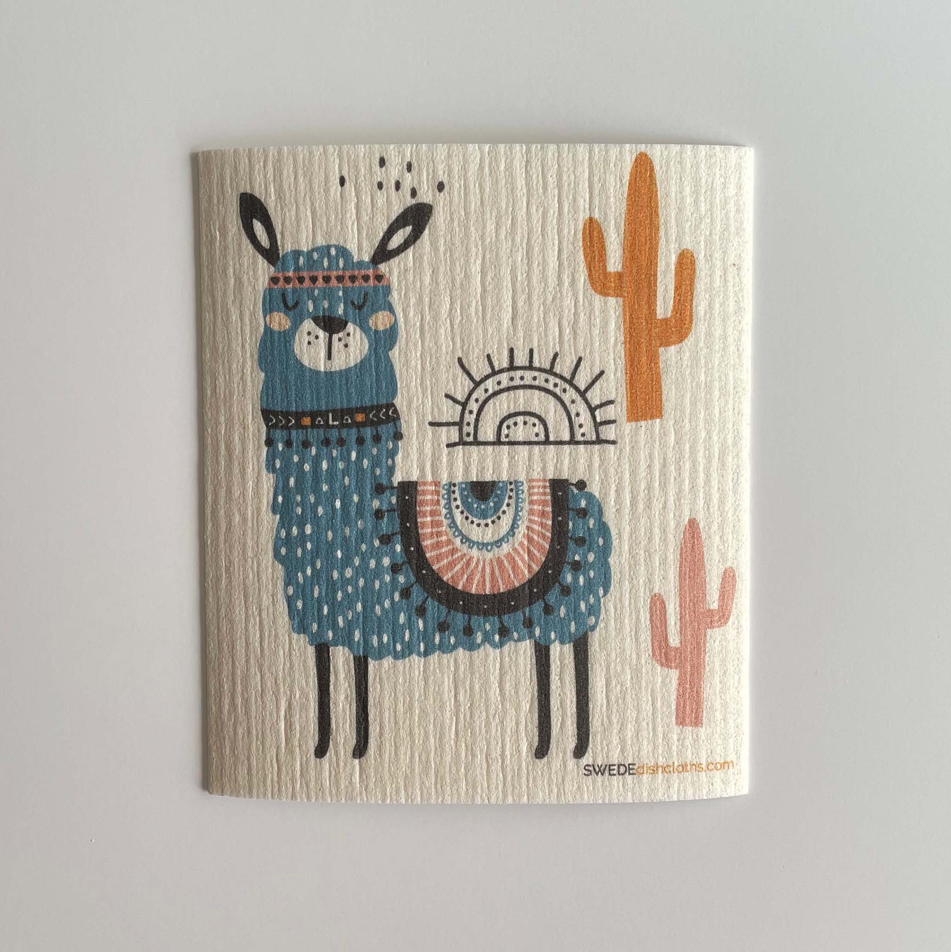Swedish Dishcloths Blue Llama